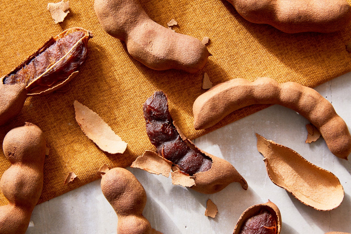 Tamarind from India on Marble Background