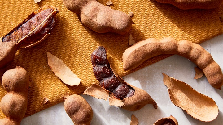 Tamarind from India on Marble Background
