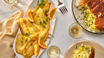 Saffron Fried Fish with Herbed Tahdig Rice