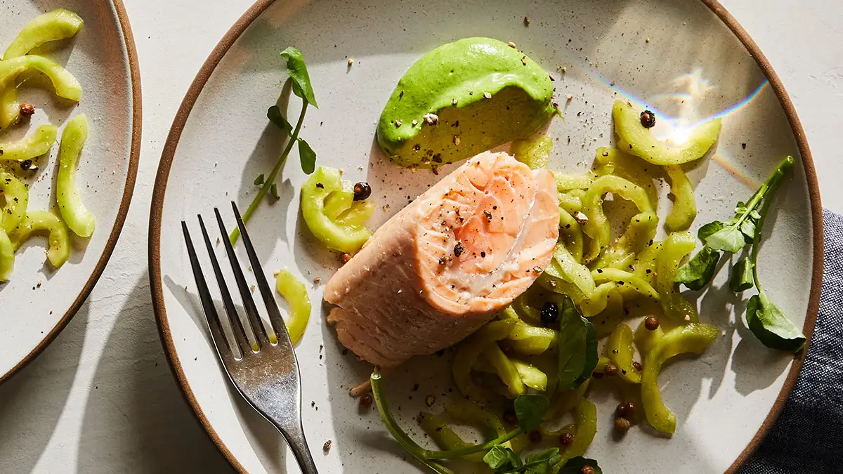 Salmon Confit With Watercress Remoulade-image