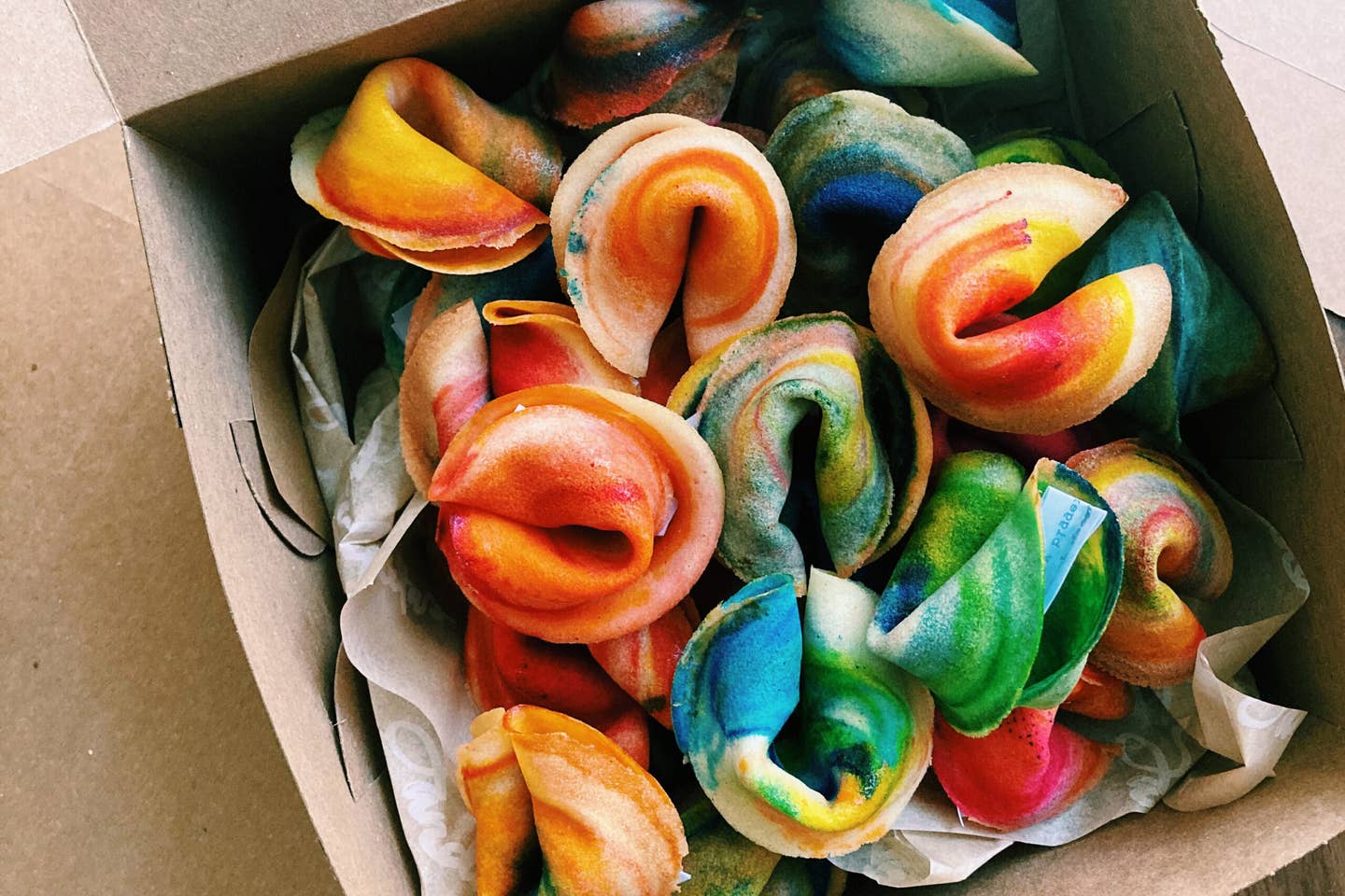 rainbow fortune cookies