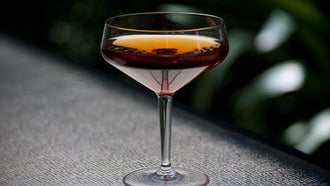 A glass of sweet vermouth