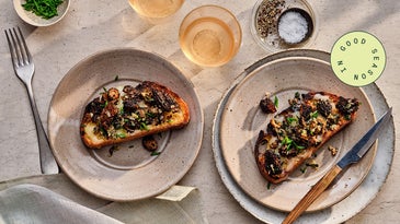 Grilled Morels with Fontina on Toast