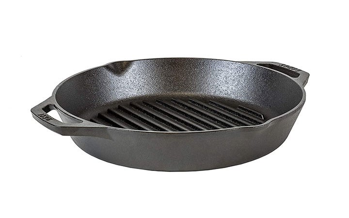 Best Grill Pans Lodge 12-Inch, Dual-Handle Cast Iron Grill Pan