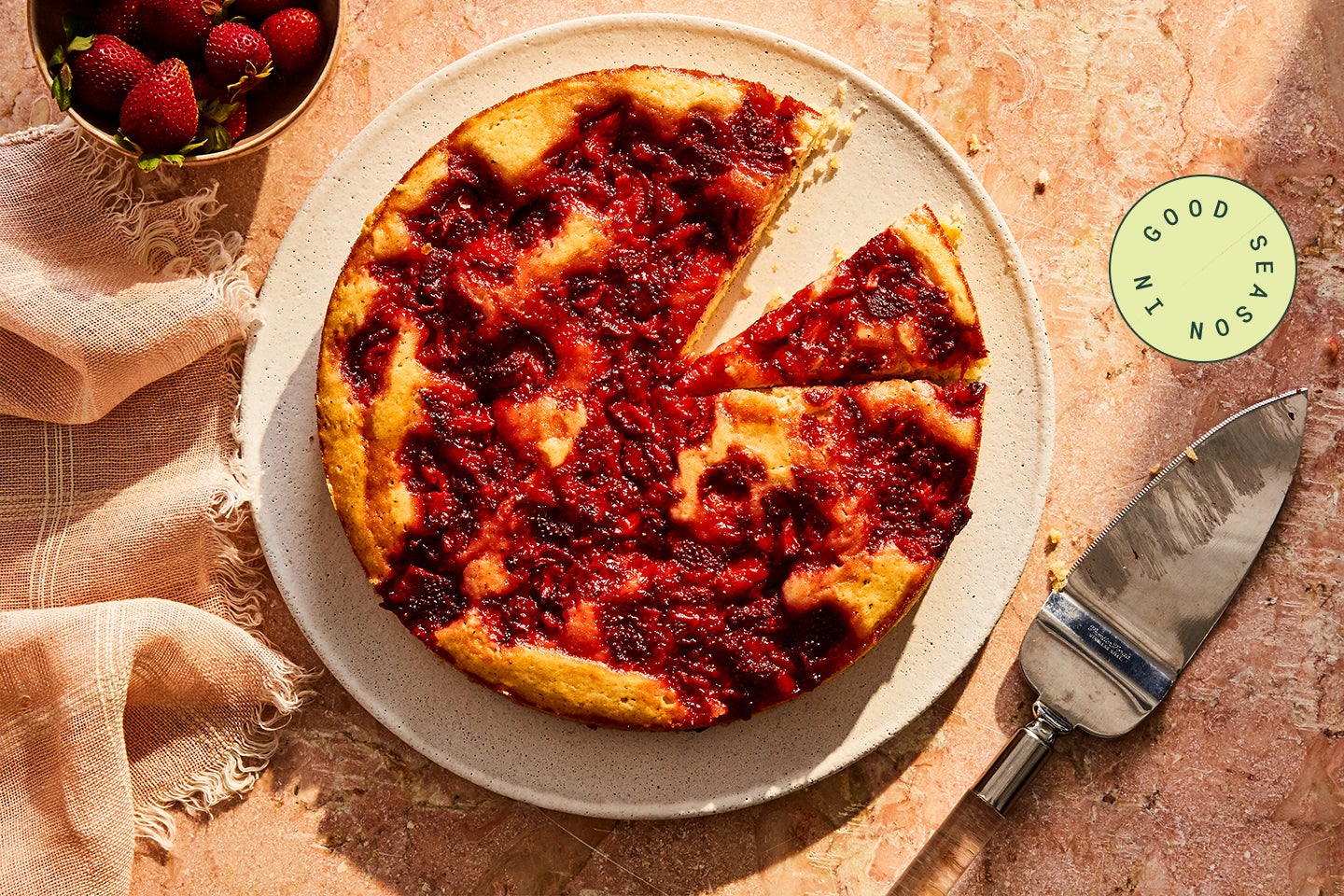 Strawberry-Brown Butter Snacking Cake | Saveur-image