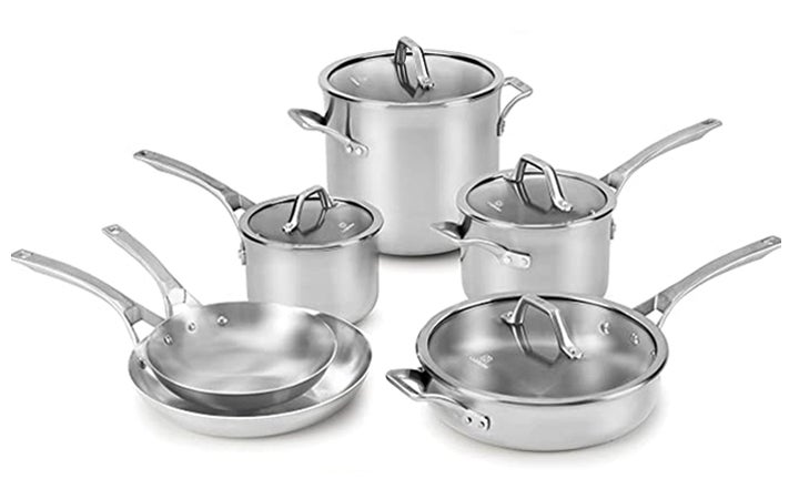Best Kitchen Essentials Prive Deals Calphalon 10-Piece Pots and Pans Set
