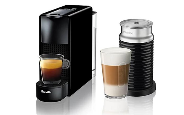Best Espresso Machines Under $500 Nespresso® by Breville® Essenza Mini Espresso Maker Bundle with Aeroccino Frother in Black