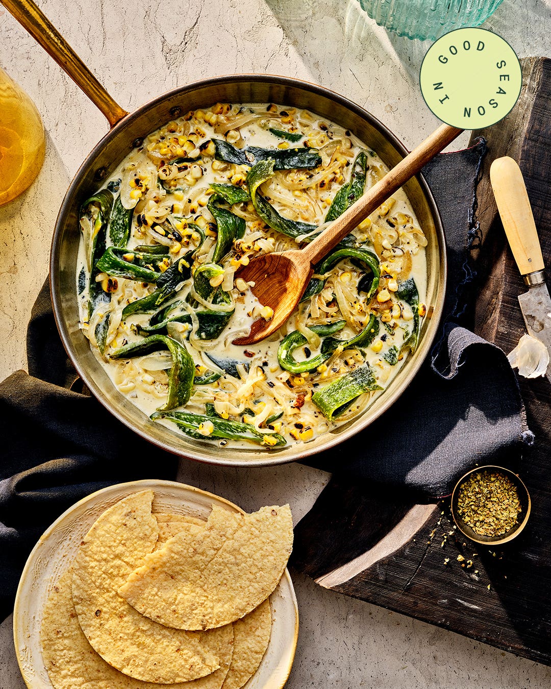 Creamy Poblano Rajas With Corn Creamy Poblano Rajas with Corn