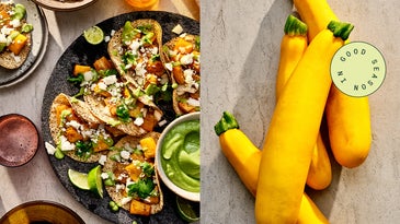 Summer Squash Tacos with Queso Fresco and Avocado Salsa