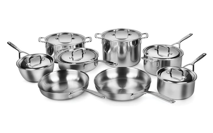 Best Cookware for Gas Stoves Demeyere 5-Plus Stainless Steel 14 Piece 5-ply Cookware Set