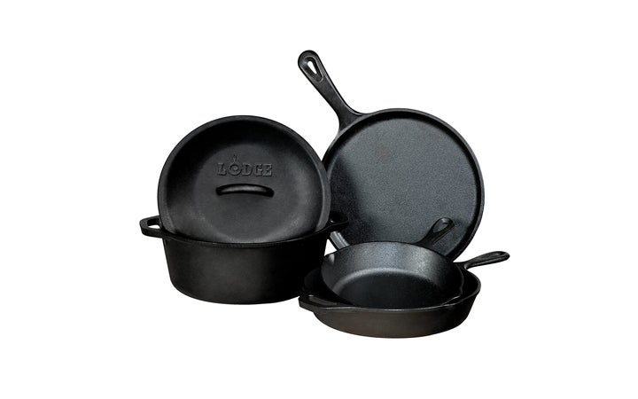 Best Cookware for Gas Stoves Lodge Pre-Seasoned Cast Iron 5 Piece Set