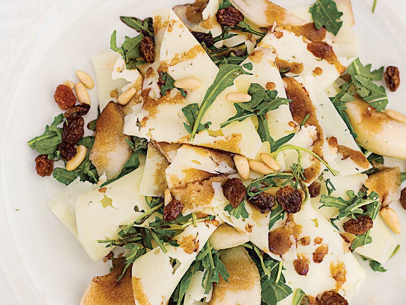 Arugula, Pecorino, Pine Nut, and Pear Salad (Rucola con Pecorino, Pignoli e Pere)