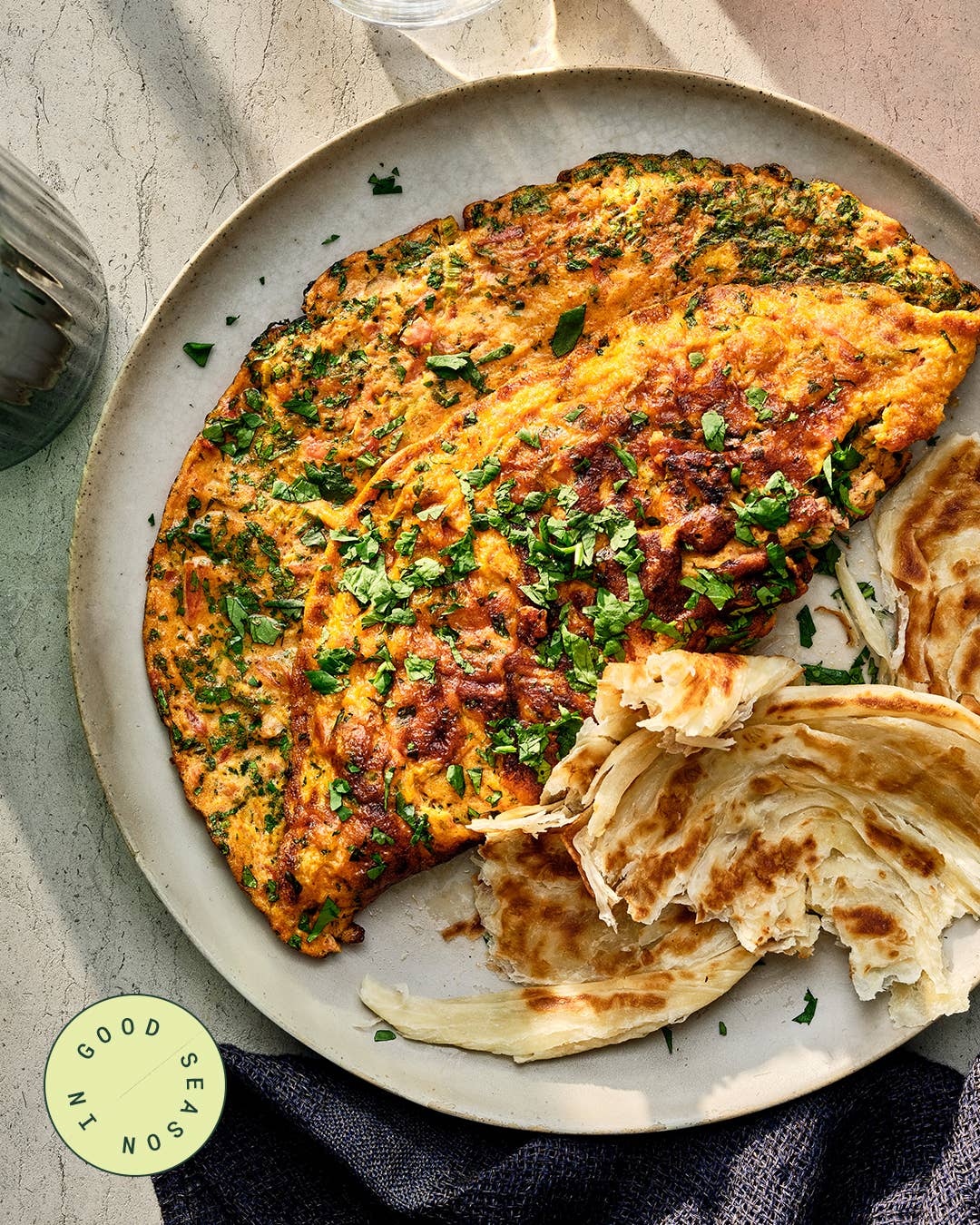 Desi Omelet with Tomato and Scallions