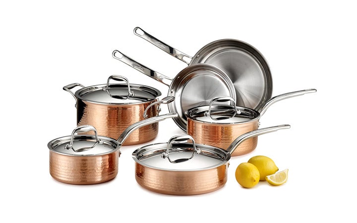 Best Cookware Sets Lagostina Martellata Hammered Copper Cookware Set