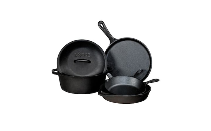 Best Cookware Sets Lodge 5-Piece Pre-Seasoned Cast Iron Cookware Set