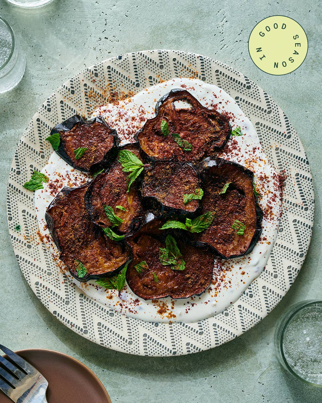 Melty Pan-Fried Eggplant with Yogurt, Mint, and Sumac