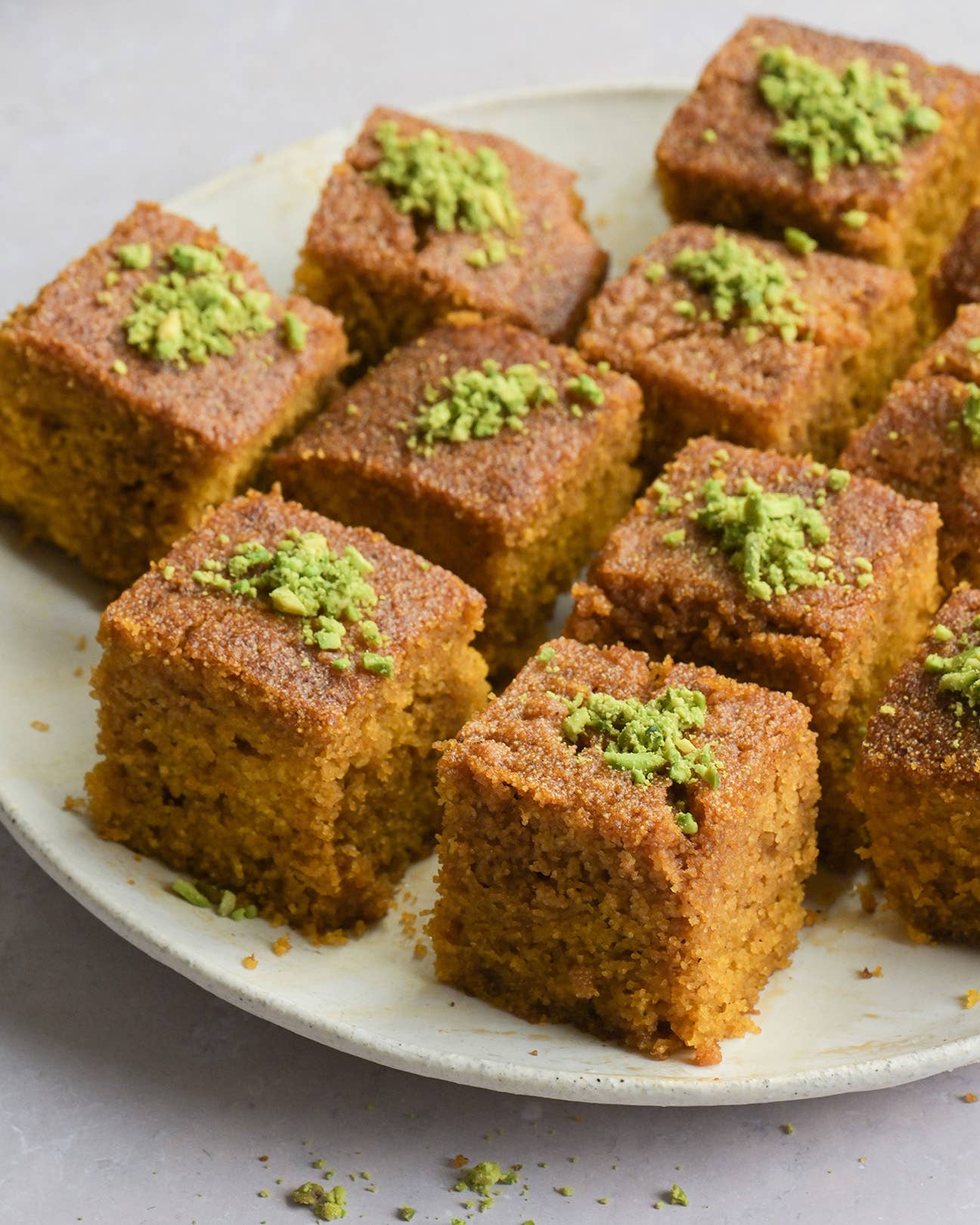 Chai-Spiced Pumpkin Basbousa