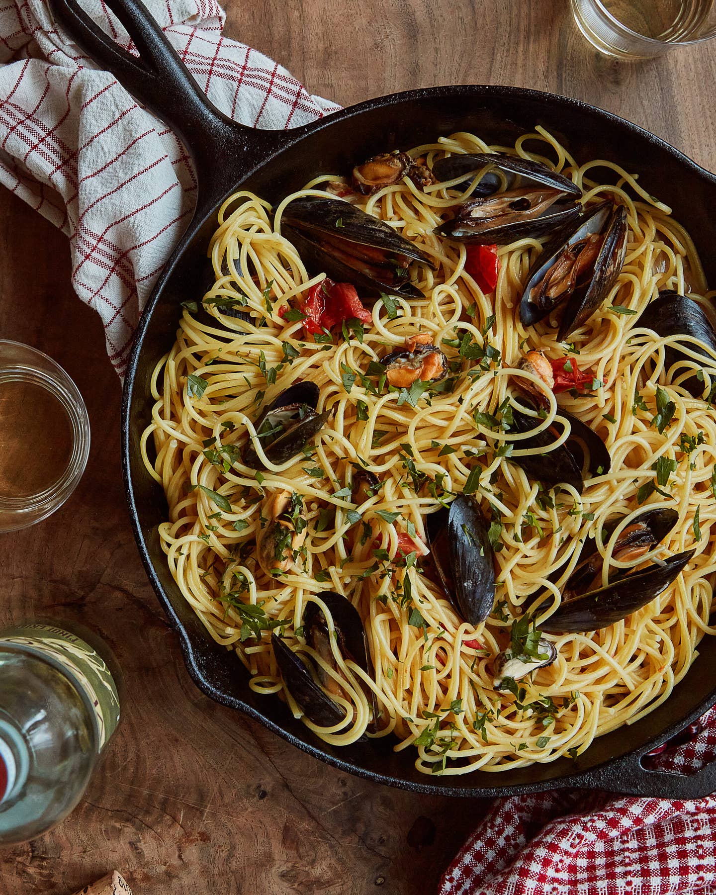Spaghetti with mussels Recipe
