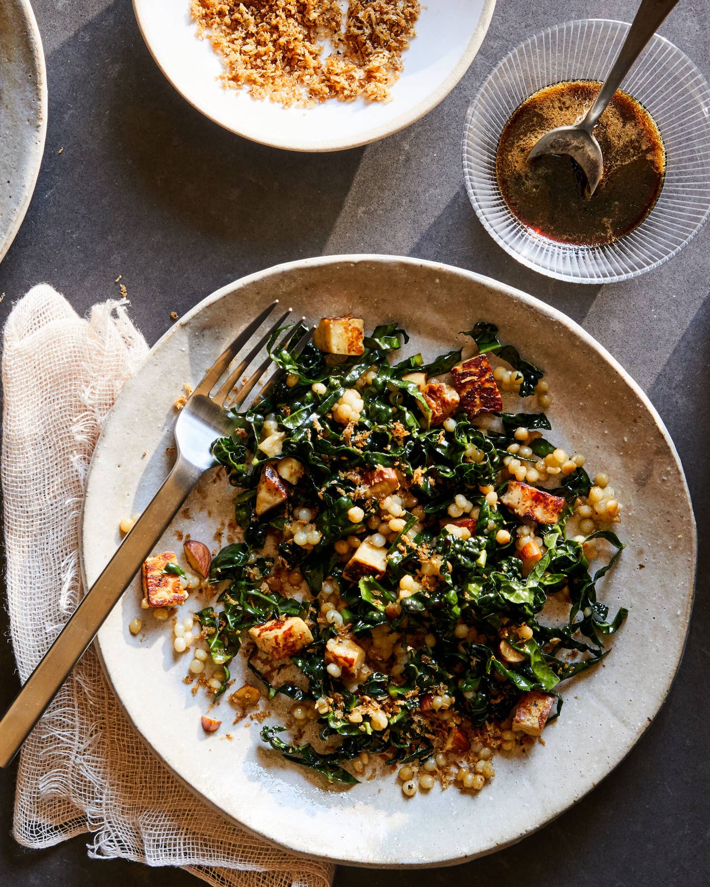 Pearled Couscous Salad with Kale, Halloumi, and Za’atar.