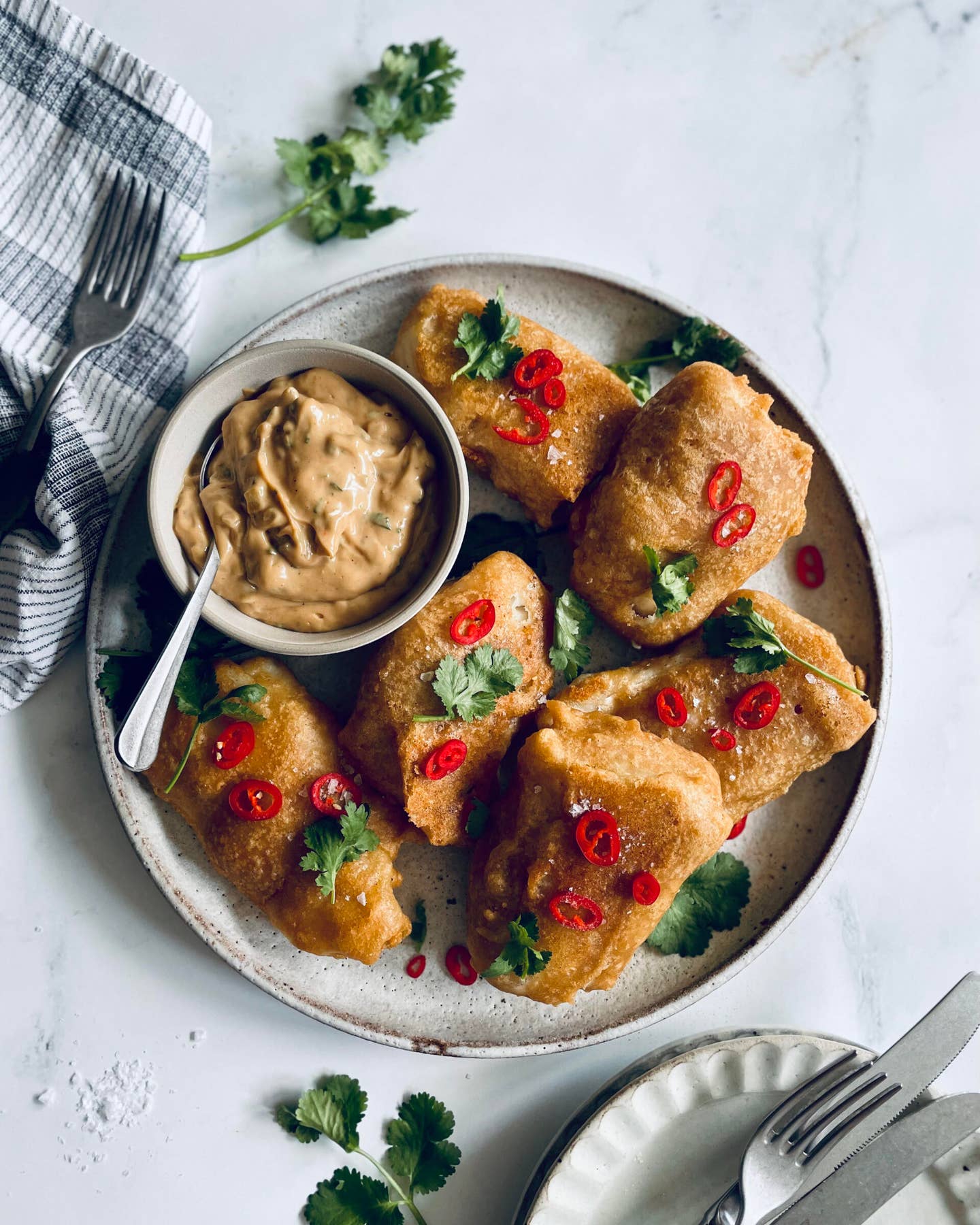 Crispy Battered Cod with Creamy Hoisin Tartar Sauce Crispy Battered Cod with Creamy Hoisin Tartar Sauce