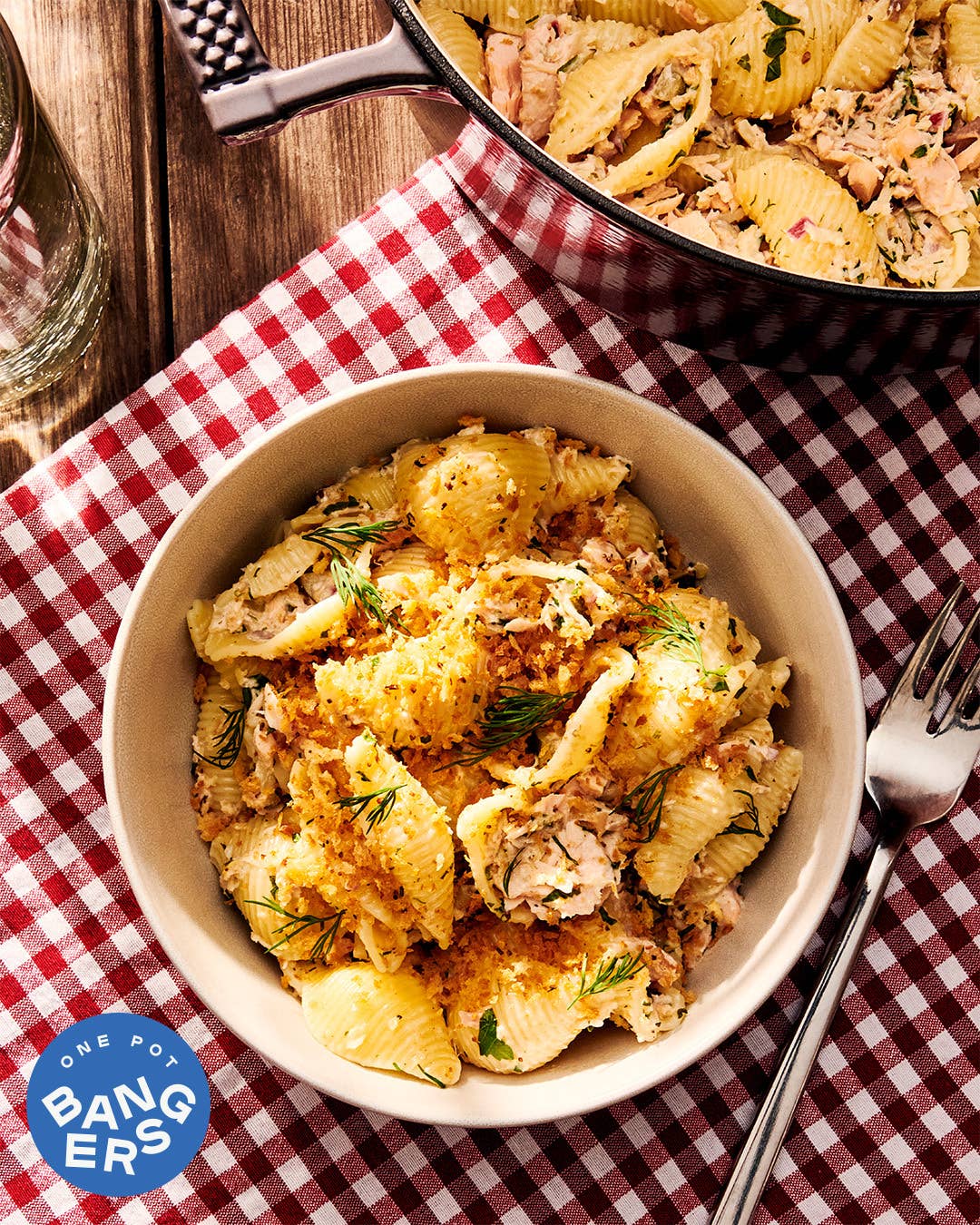 Dilly Salmon Pasta Salad with Pickles and Caraway Breadcrumbs OPB Salmon Pasta