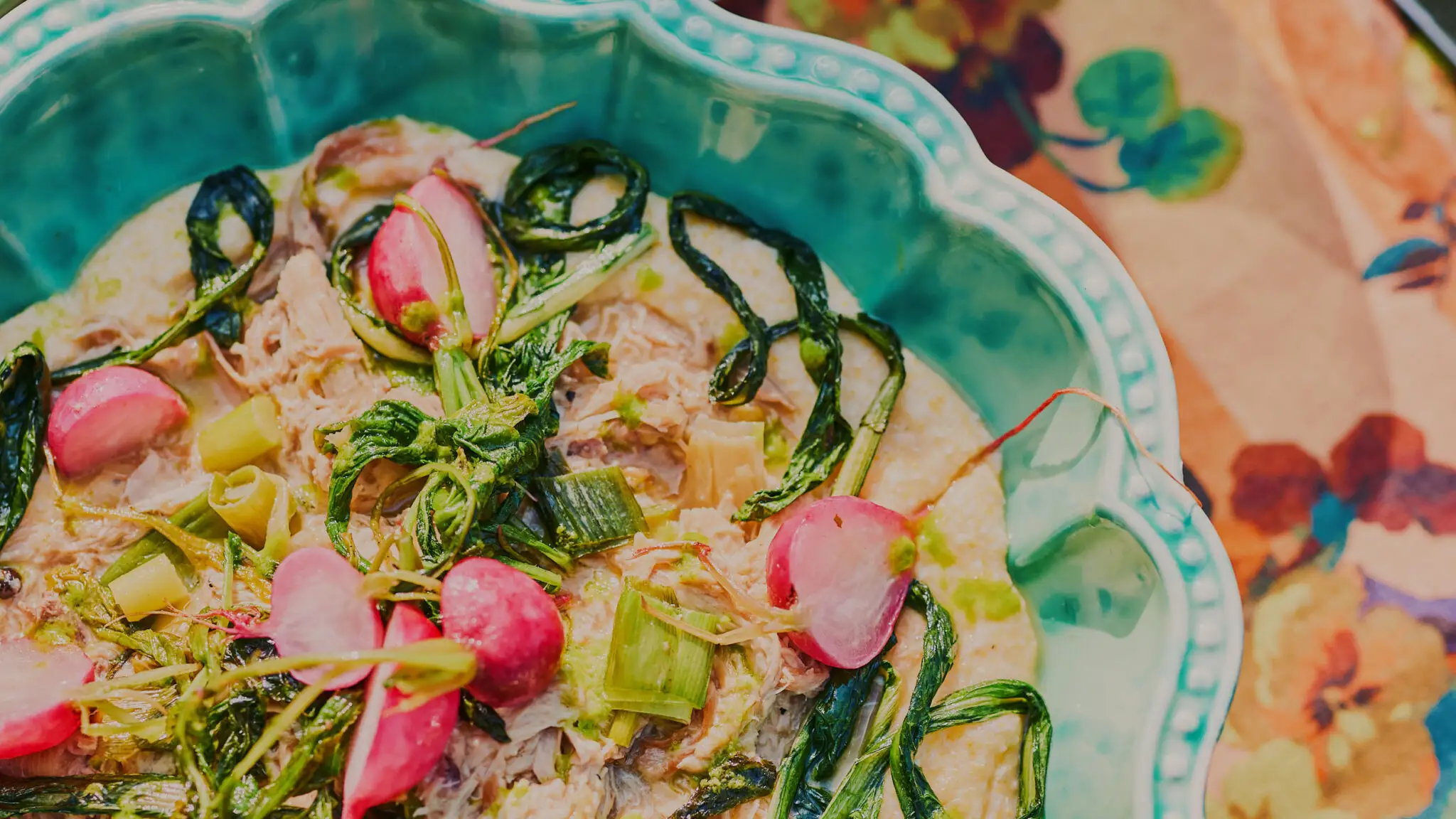 Braised Rabbit with Pan-Fried Radishes and Creamy Polenta-image