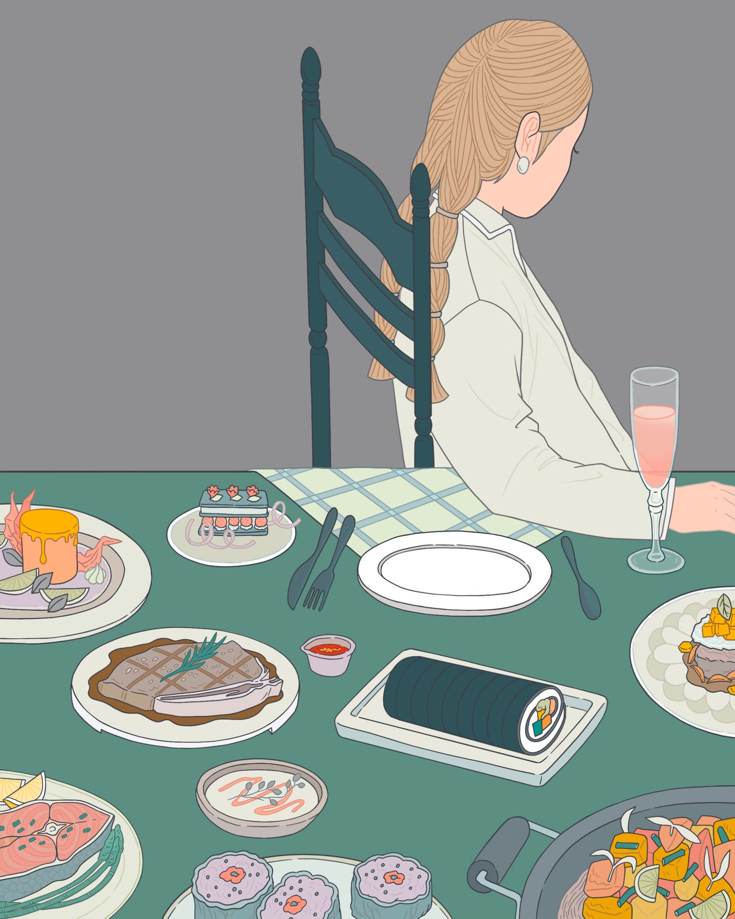 Picky eating without diamond earring.