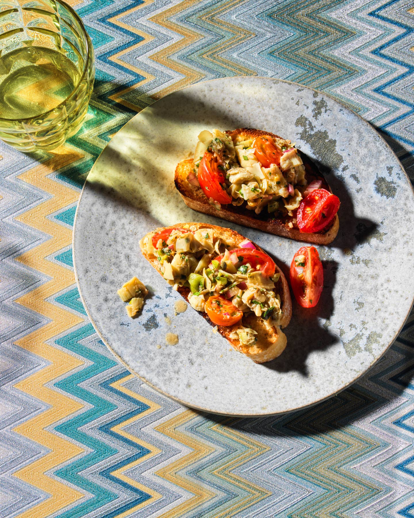 Artichoke Bruschetta with Capers and Cherry Tomatoes Bruschetta