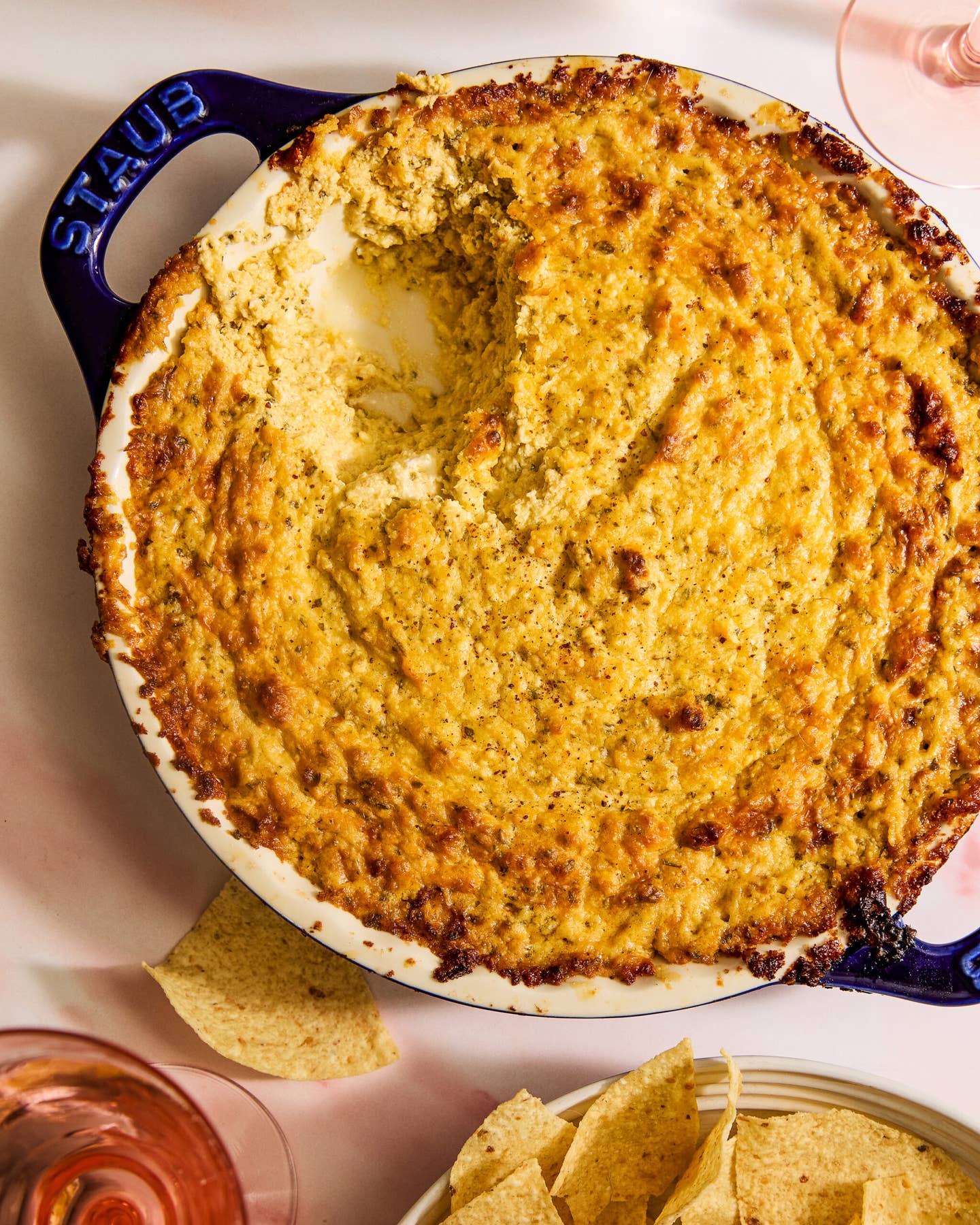 Cheesy Artichoke Dip with Preserved Lemons and Harissa