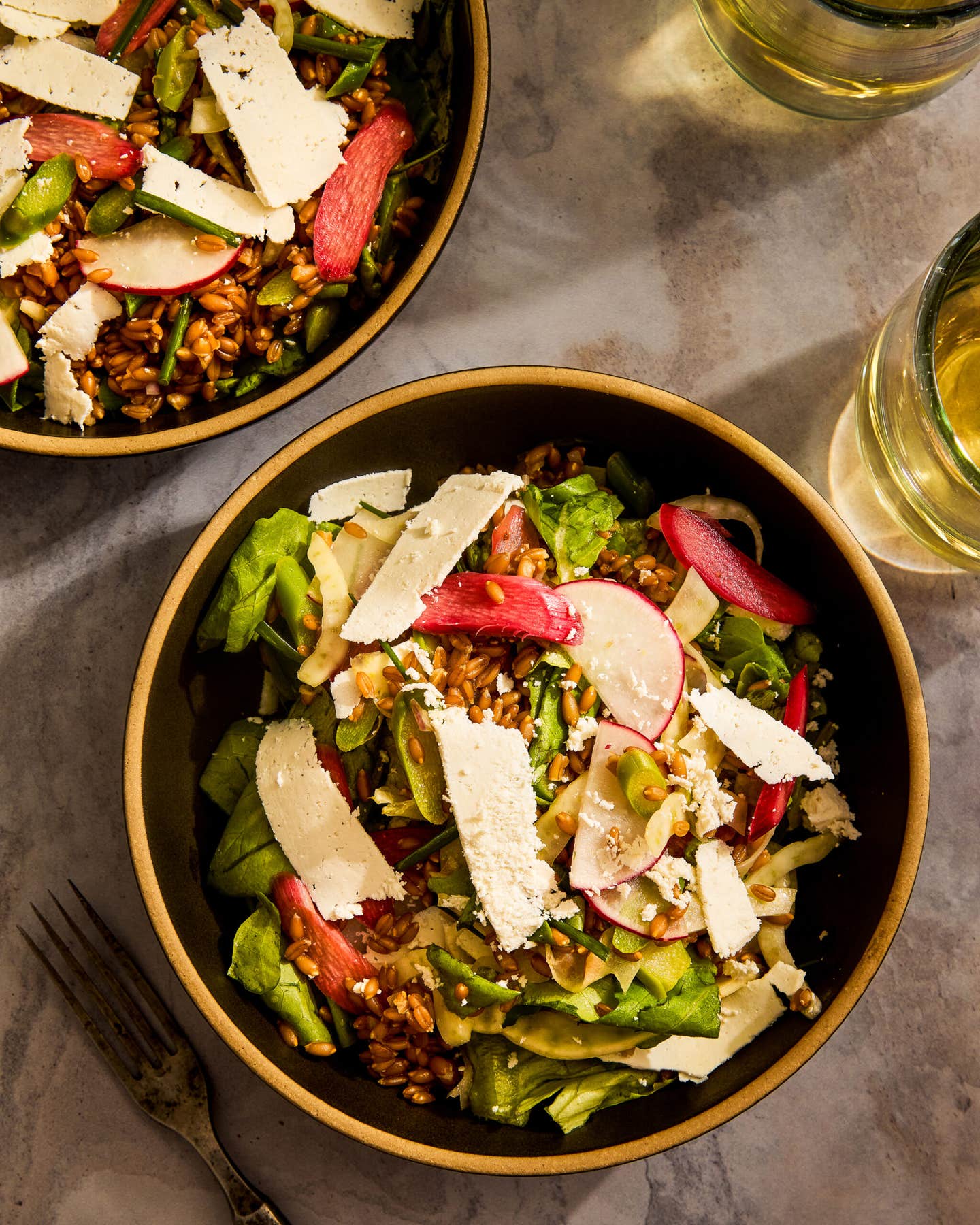 Spelt Salad With Asparagus and Quick-Pickled Rhubarb Quick-Pickled Rhubarb