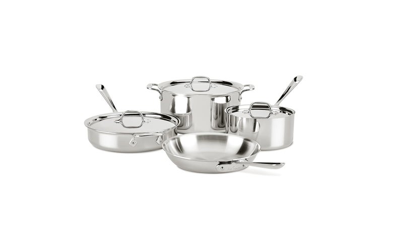 All-Clad D3 3-Ply Stainless Steel Cookware Set 7 Piece
