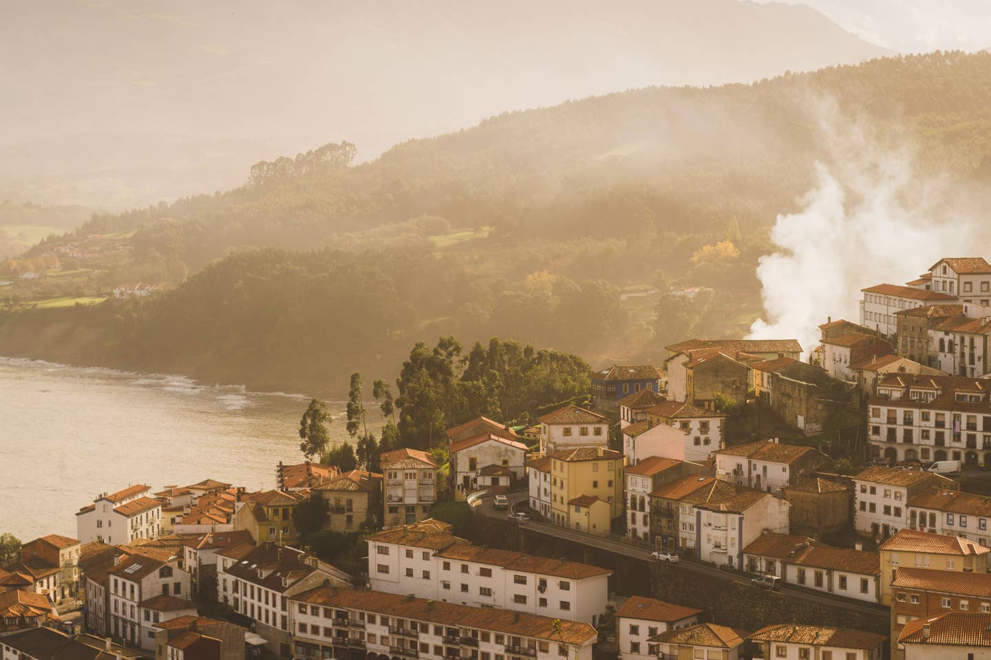 The town of Llastres, on the Asturian coast.