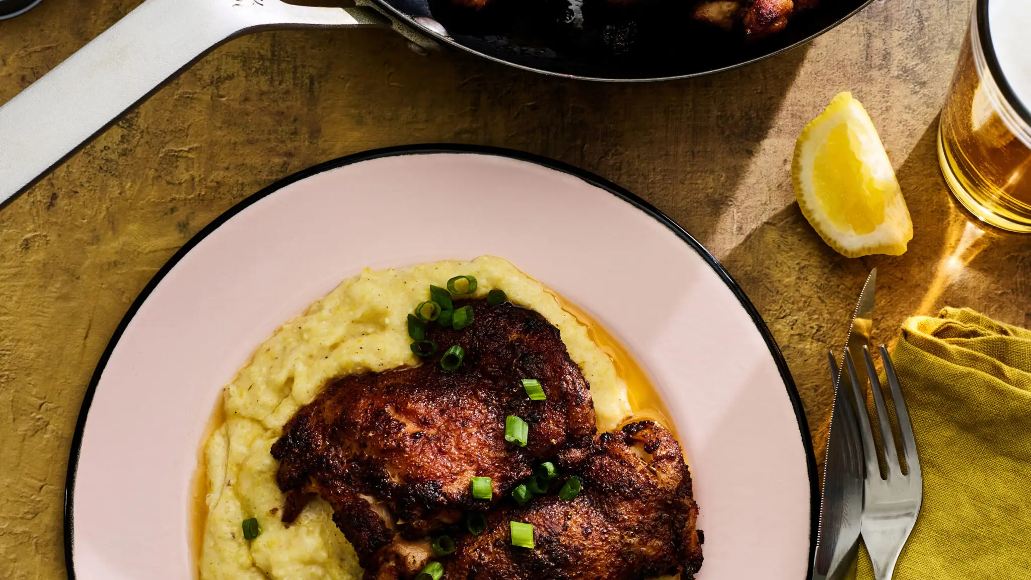 Blackened Chicken With Goat Cheese Grits-image