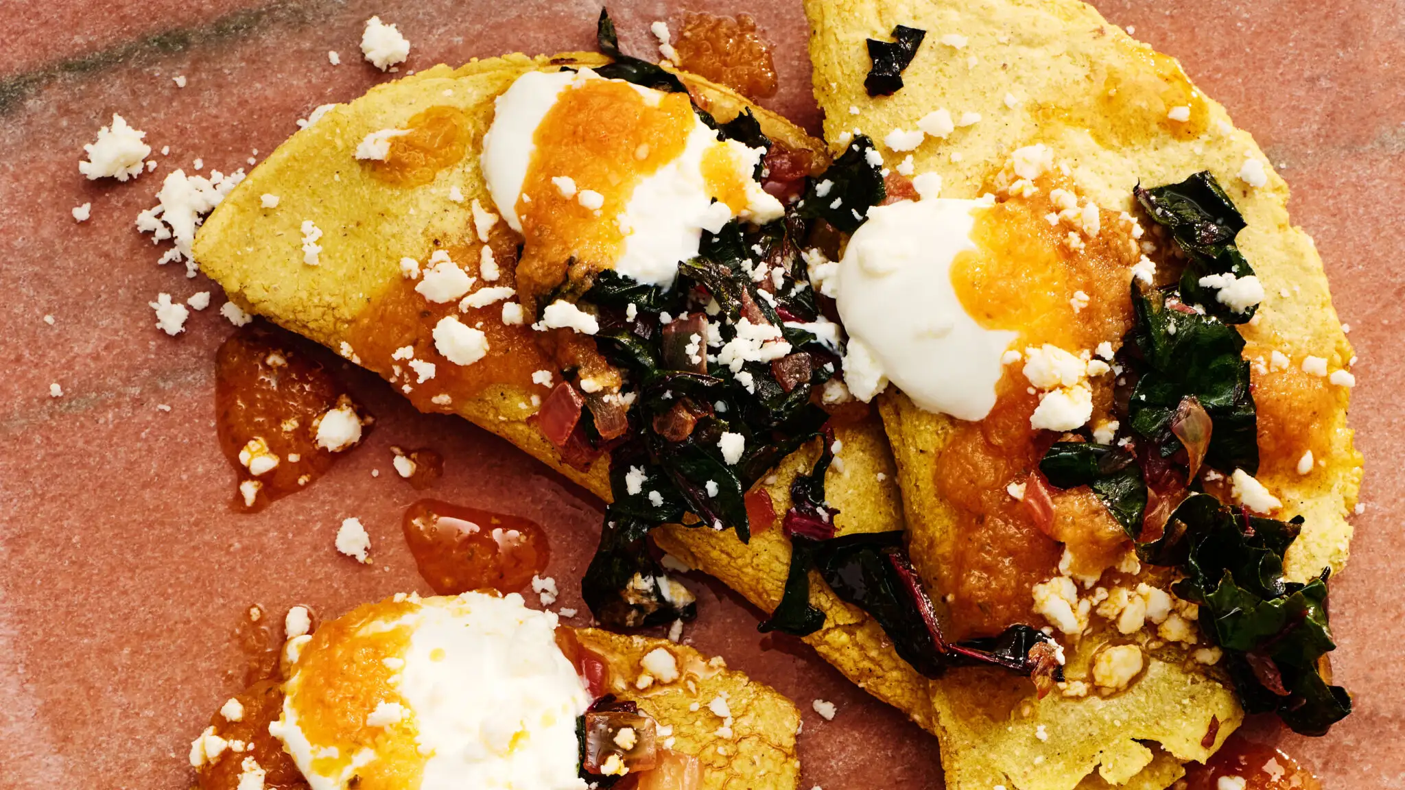 Bean Dobladas With Amaranth and Onions-image