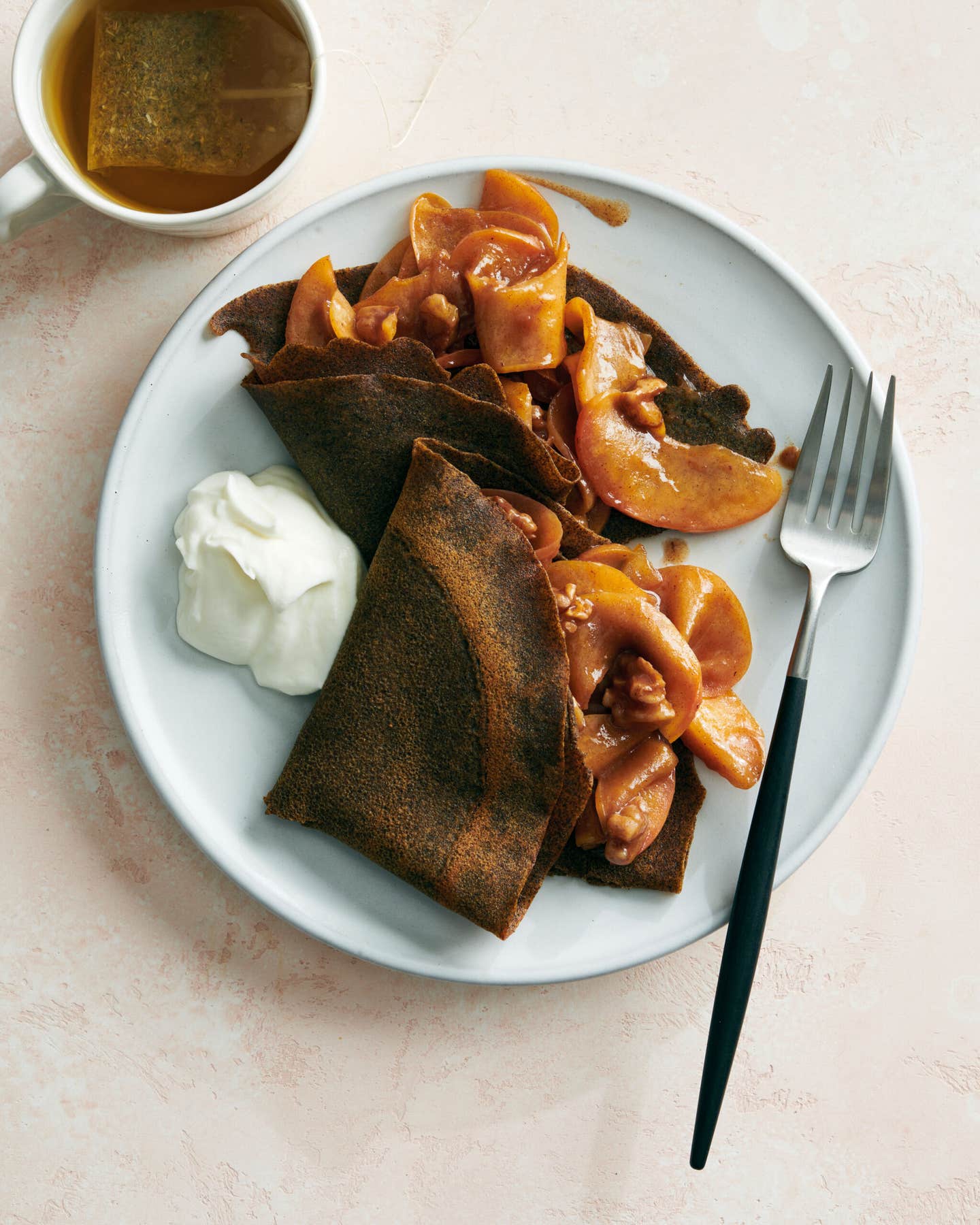 Buckwheat Crêpes With Apple Compote and Walnuts Buckwheat Crêpes With Apple Compote and Walnuts
