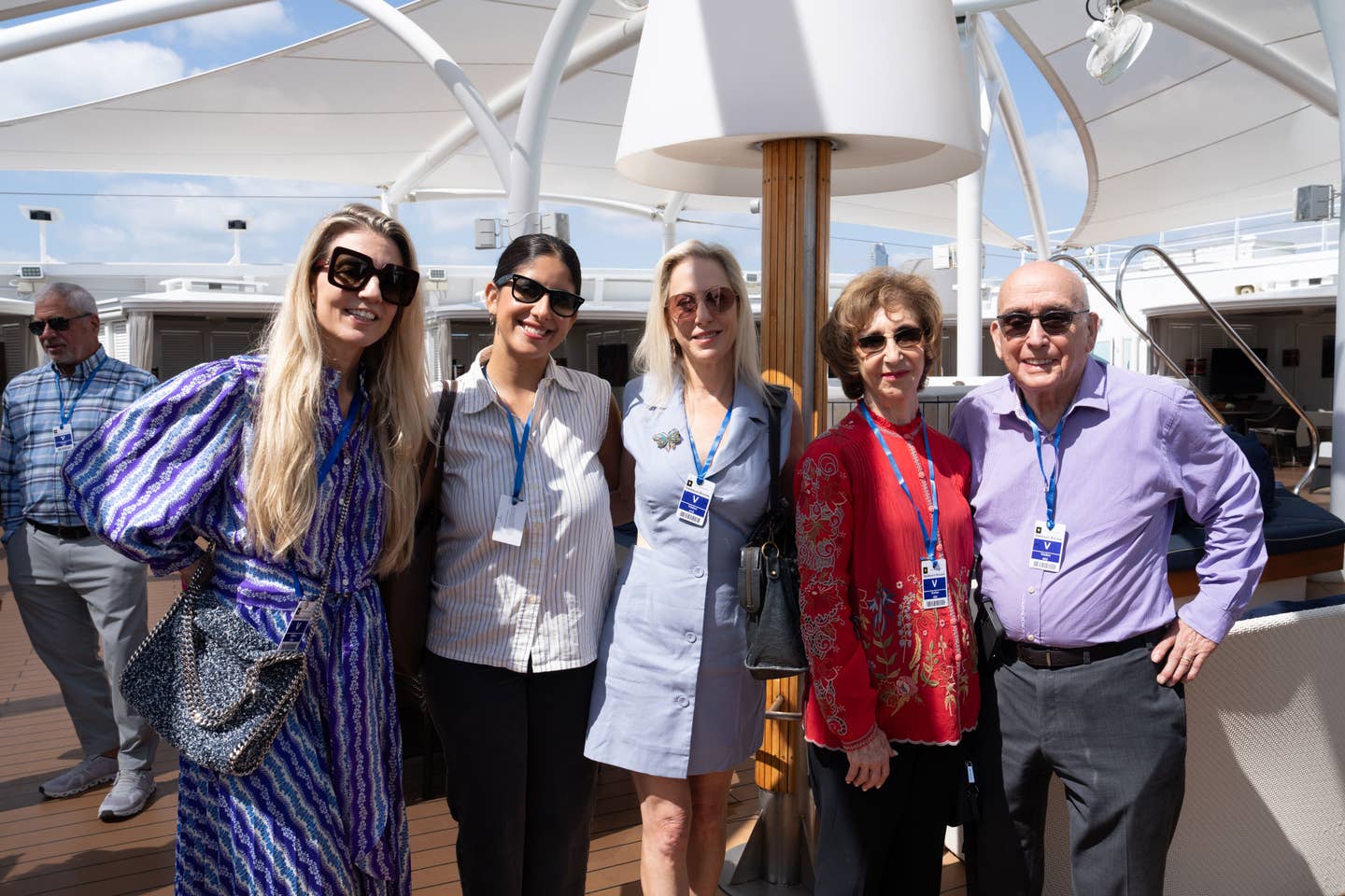 From left: Dana Baran, Jessica Barrio, Jen Karetnick, Linda Gassenheimer, and Earl Howard Gassenheimer enjoy the sunshine in Encore’s Retreat. From left: Dana Baran, Jessica Barrio, Jen Karetnick, Linda Gassenheimer, and Earl Howard Gassenheimer enjoy the sunshine in Encore’s Retreat.
