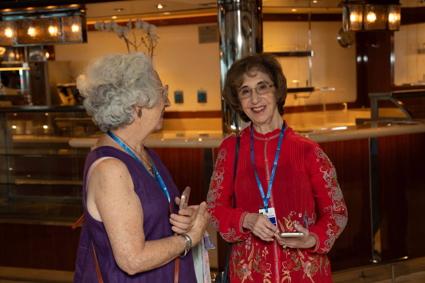 From left: TK and Linda Gassenheimer catch up as the festivities wind down.