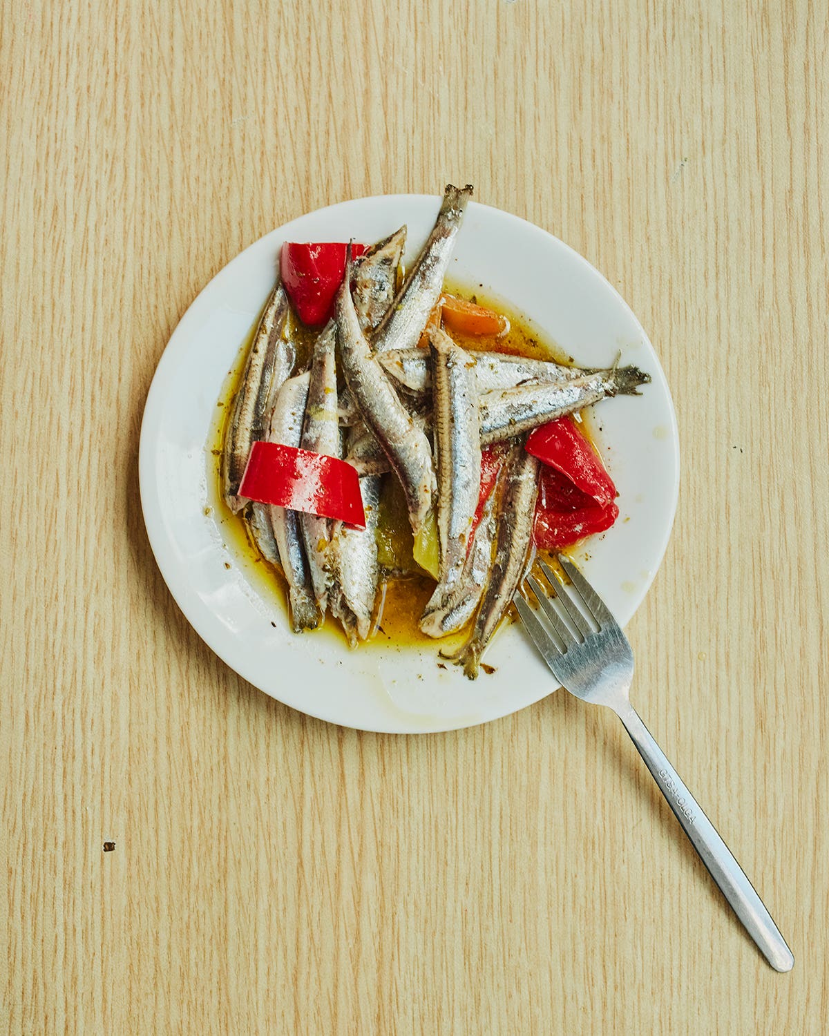 Marinated Anchovies With Garlic and Peppers