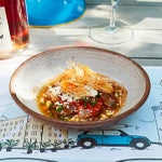 Saganaki-Inspired Shrimp Ceviche