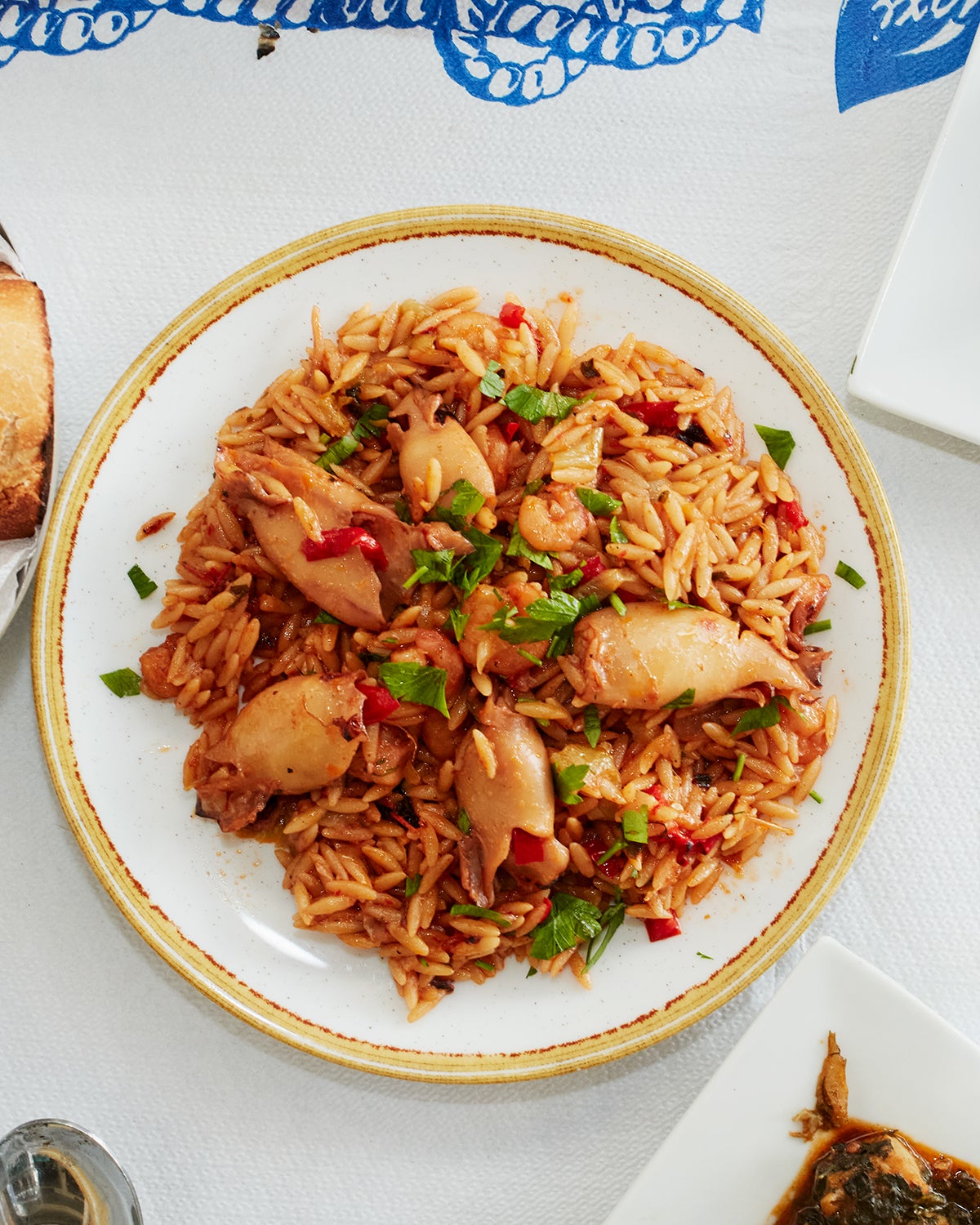 Kritharoto (Tomato Orzo With Squid and Shrimp)