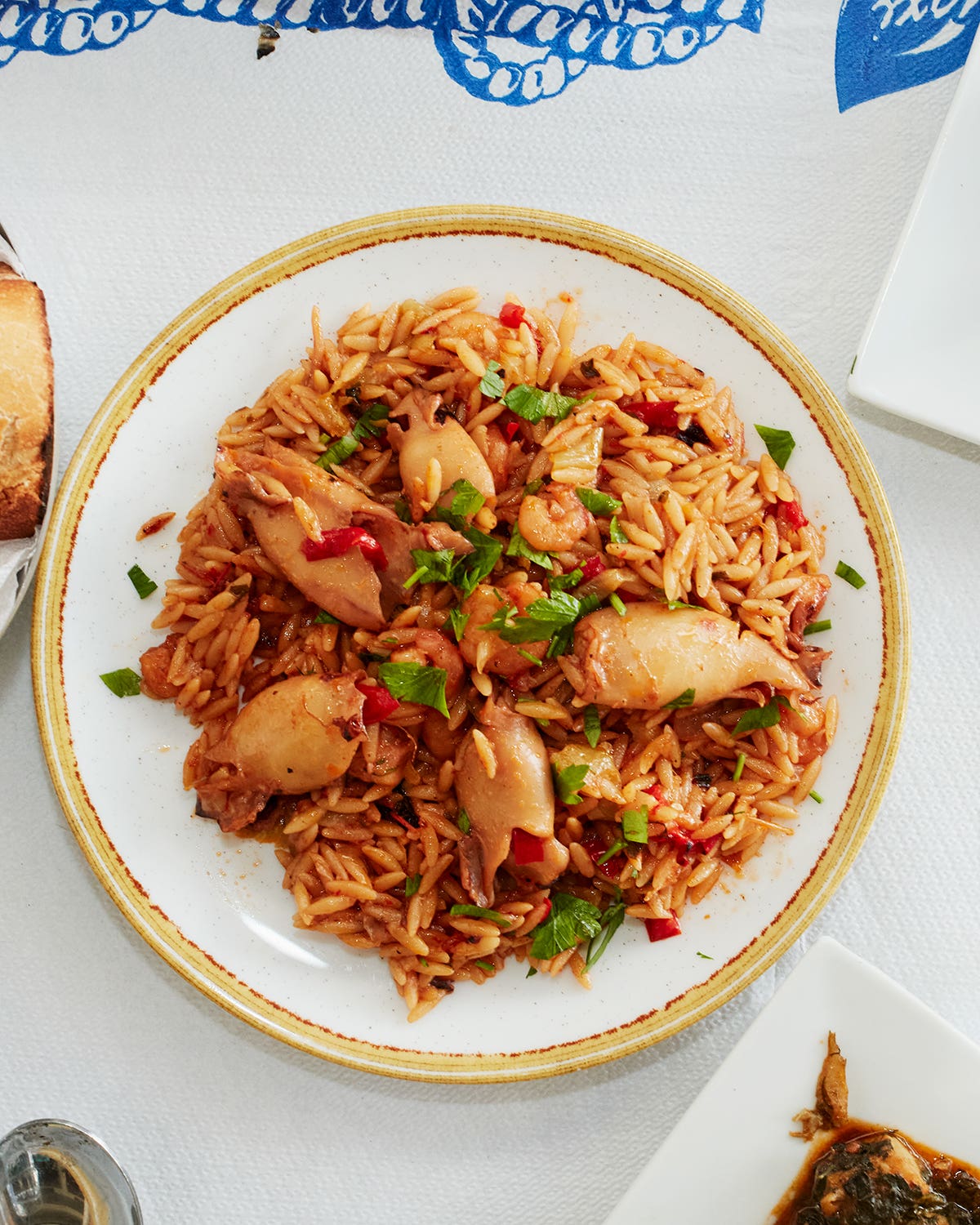 Kritharoto (Tomato Orzo With Squid and Shrimp)