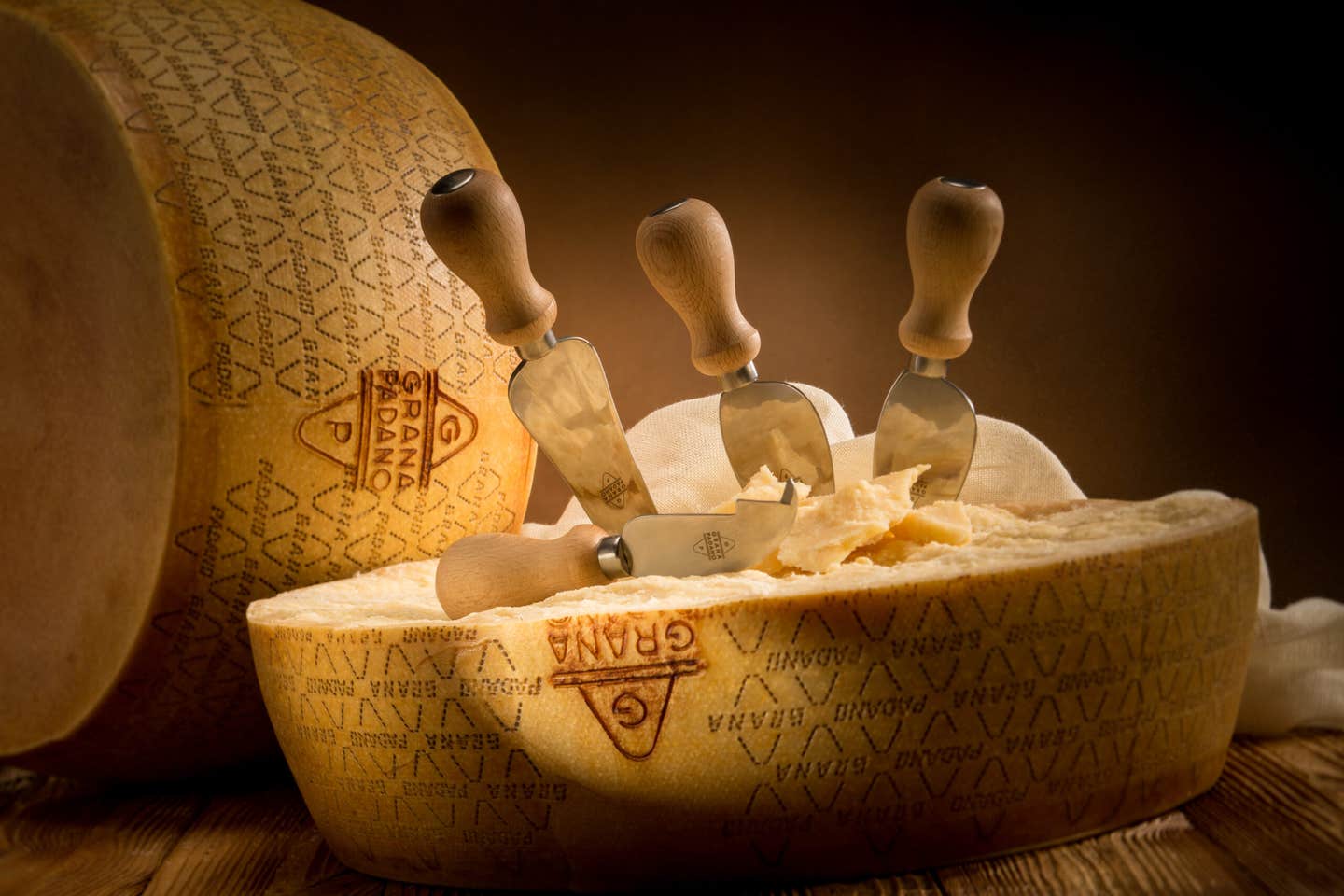 Grana wheel and cheese knives
