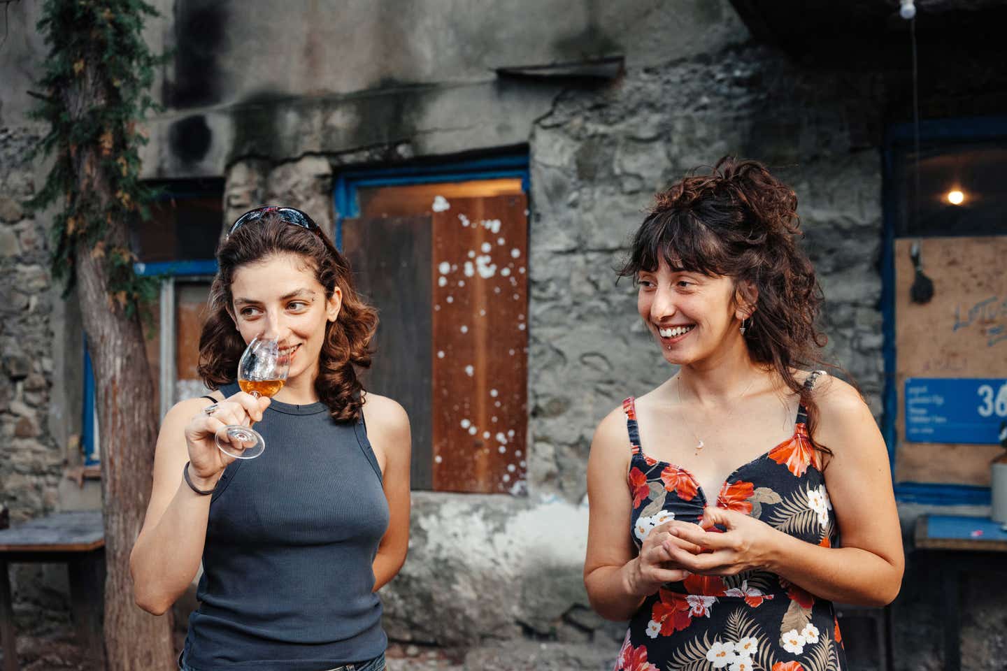 Manana Jobava and Maiko Zakaraia at Lotus Eaters winery, Tbilisi Manana Jobava and Maiko Zakaraia at Lotus Eaters winery, Tbilisi