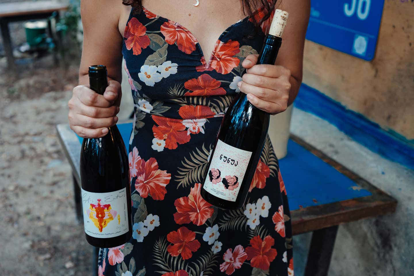 Zakaraia holds bottles from the current release Zakaraia holds bottles from the current release