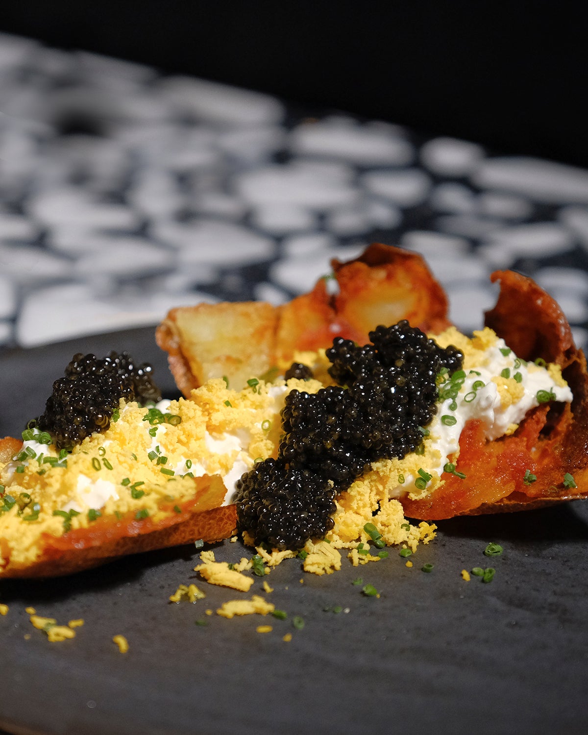 Crispy Potato Skins With Caviar