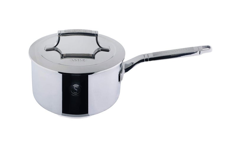 SAVEUR Selects Tri-Ply Stainless Steel 3-Quart Saucepan With Lid