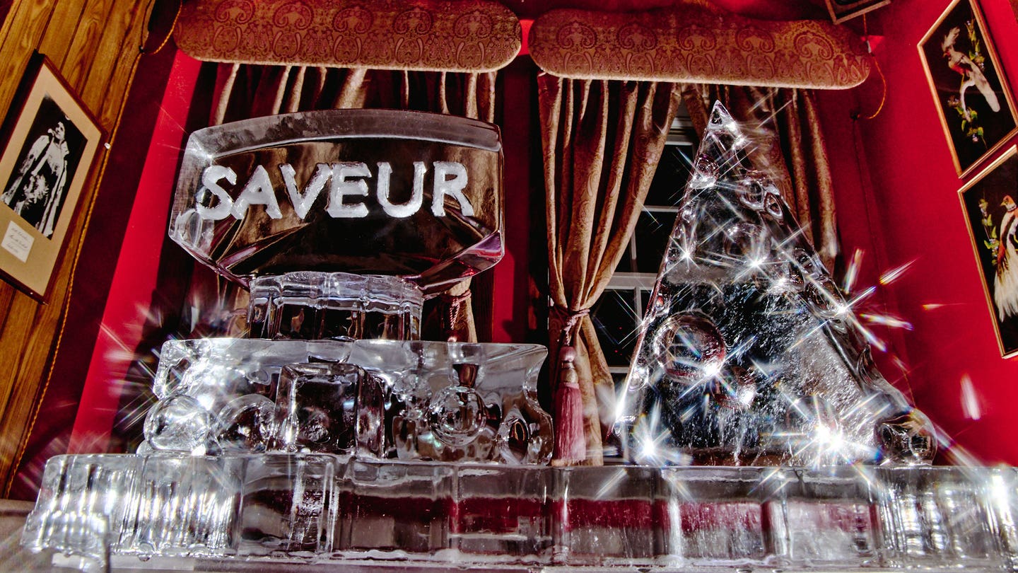 SAVEUR ice sculpture at the Fall/Winter 2025 issue launch party