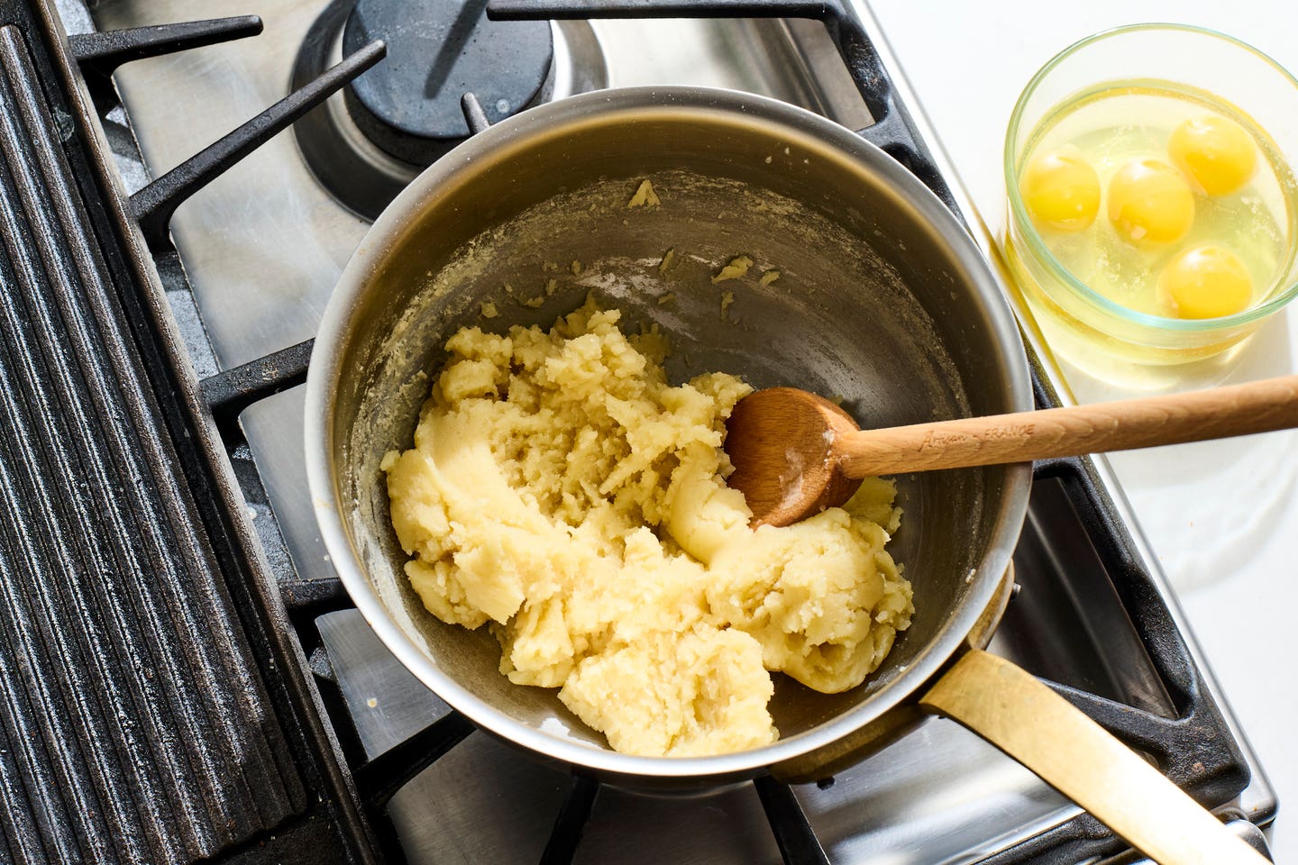 Allow the dough to cool slightly Allow the dough to cool slightly