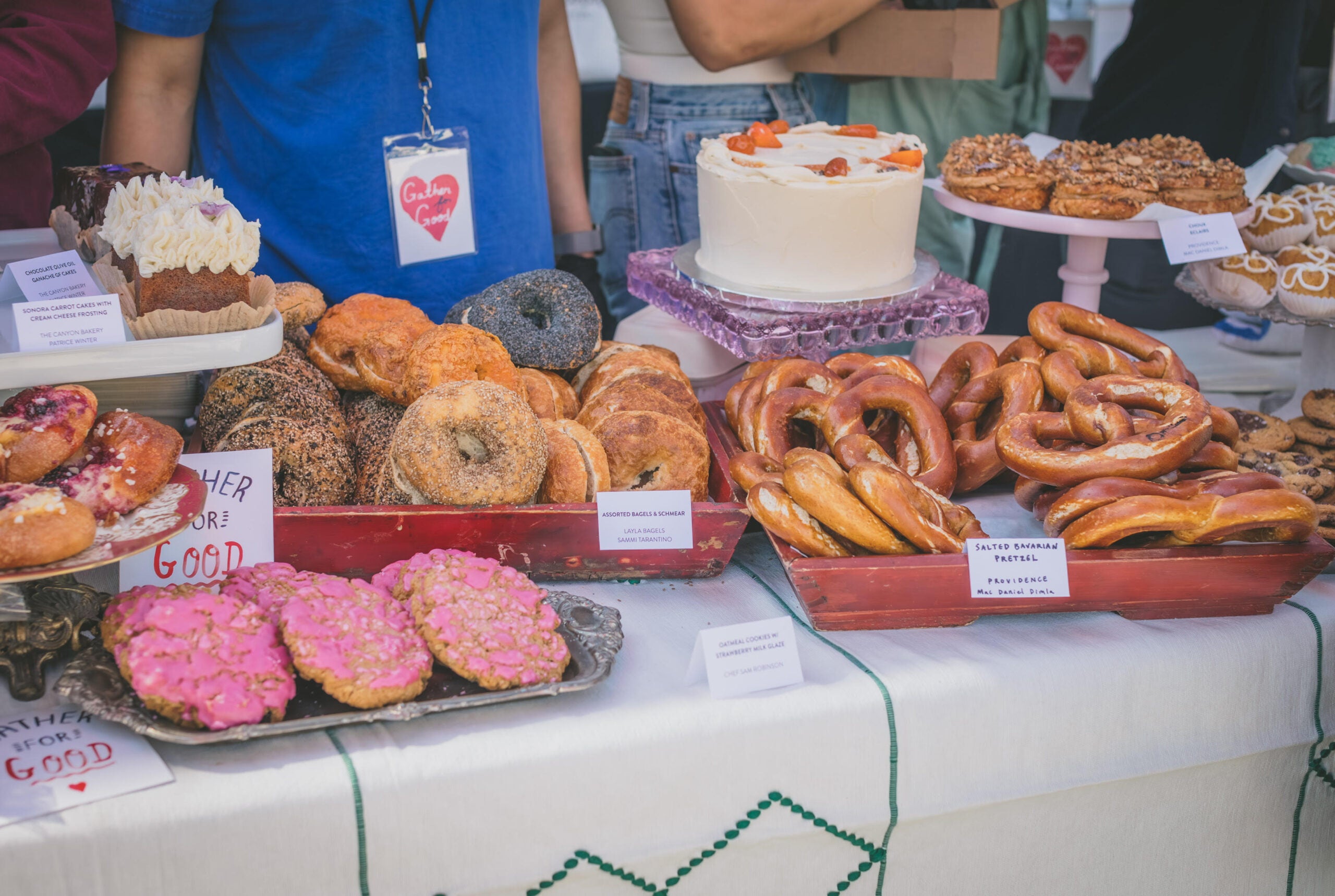 Volunteers sell treats at Gather For Good’s annual “Make Choice a Piece of Cake” fundraiser.