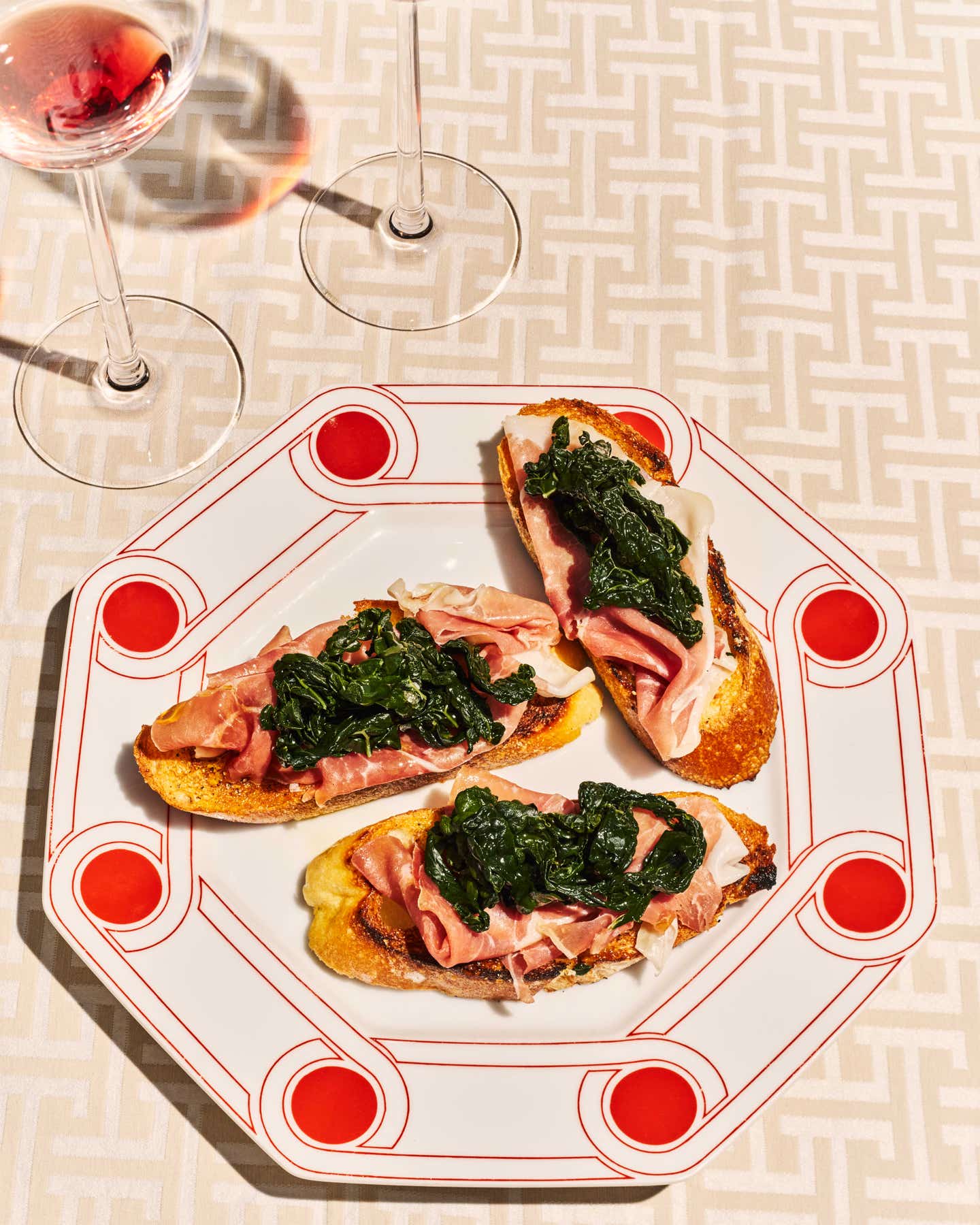 Kale and Prosciutto Bruschetta